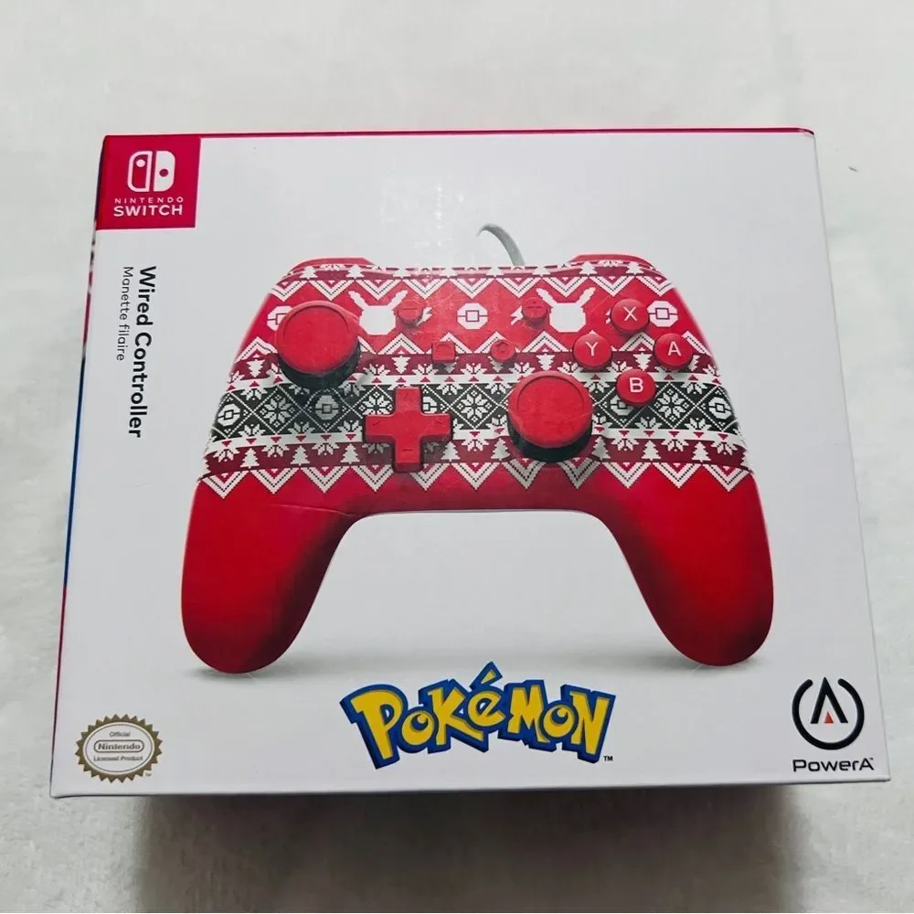 PowerA *OFFICIAL* Wired Controller *POKEMON HOLIDAY SWEATER EDITION* (Switch)